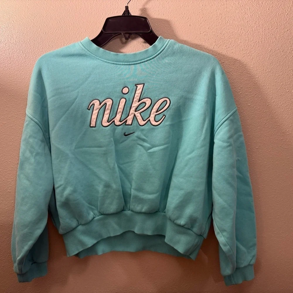Nike Aqua Crewneck cropped Sweatshirt